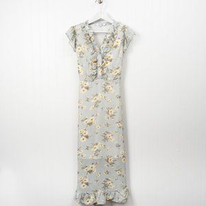 Ruffle Detailed Floral Print Dress